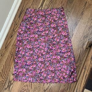J. Crew Factory Purple and Pink Casual Pencil Skirt